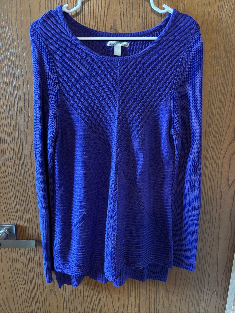 Purple Chevron Textured Knit Top
